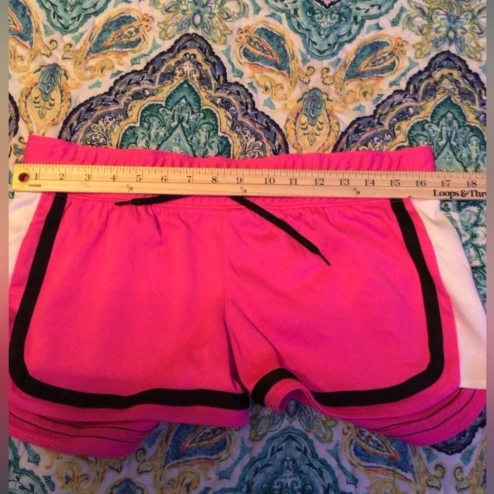 pink Athletic shorts. Ladies Large bcg.   (3a)